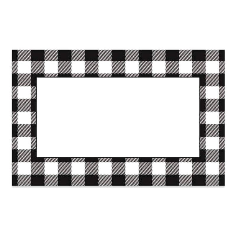 NW Black And White Buffalo Plaid Enclosure Cards/Gift Tags - 3-1/2 x 2 1/4in. - 50/Pack (1 Pack)